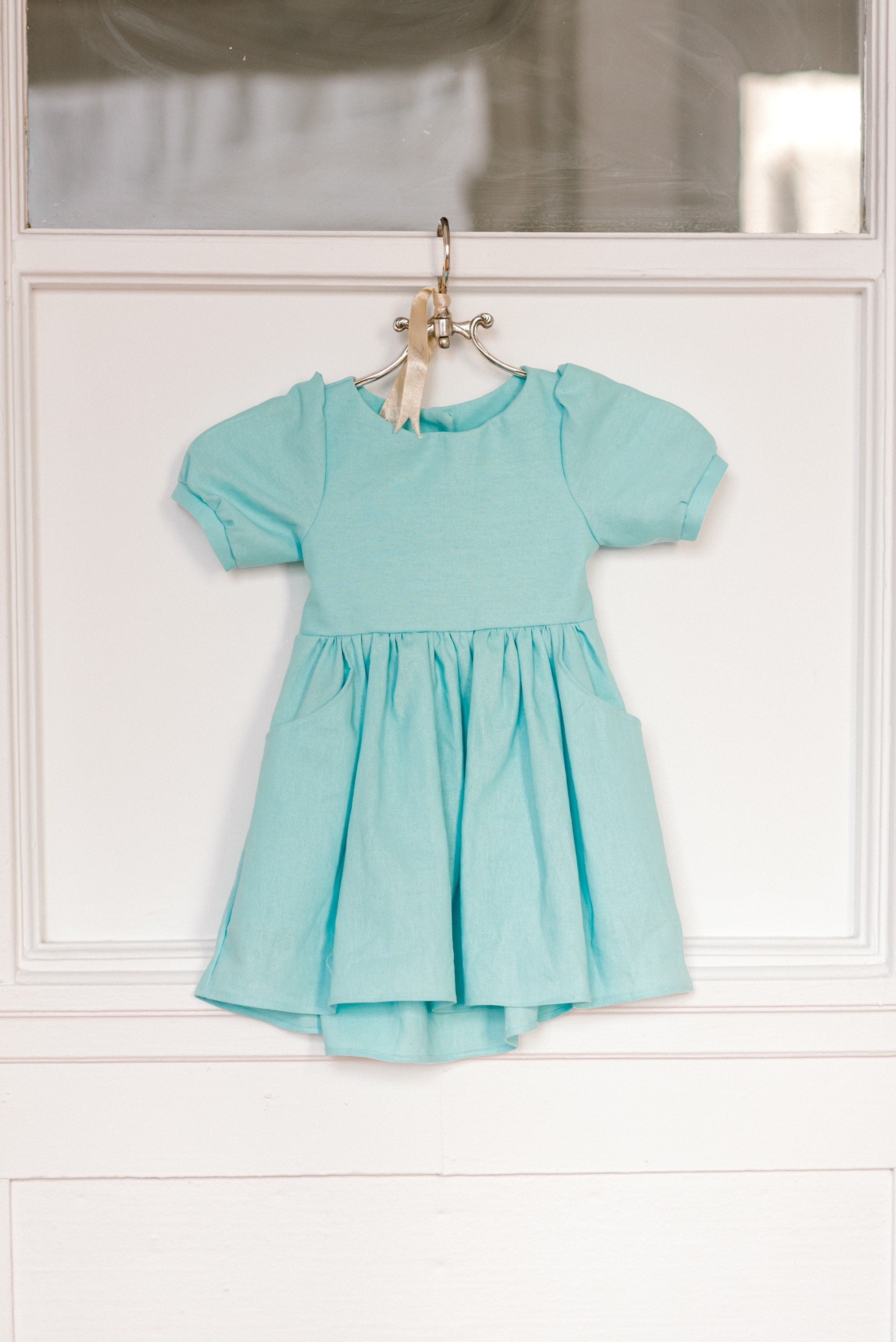Linen Girl's Summer Dress. Made in Canada by Oakley Rae Handmade