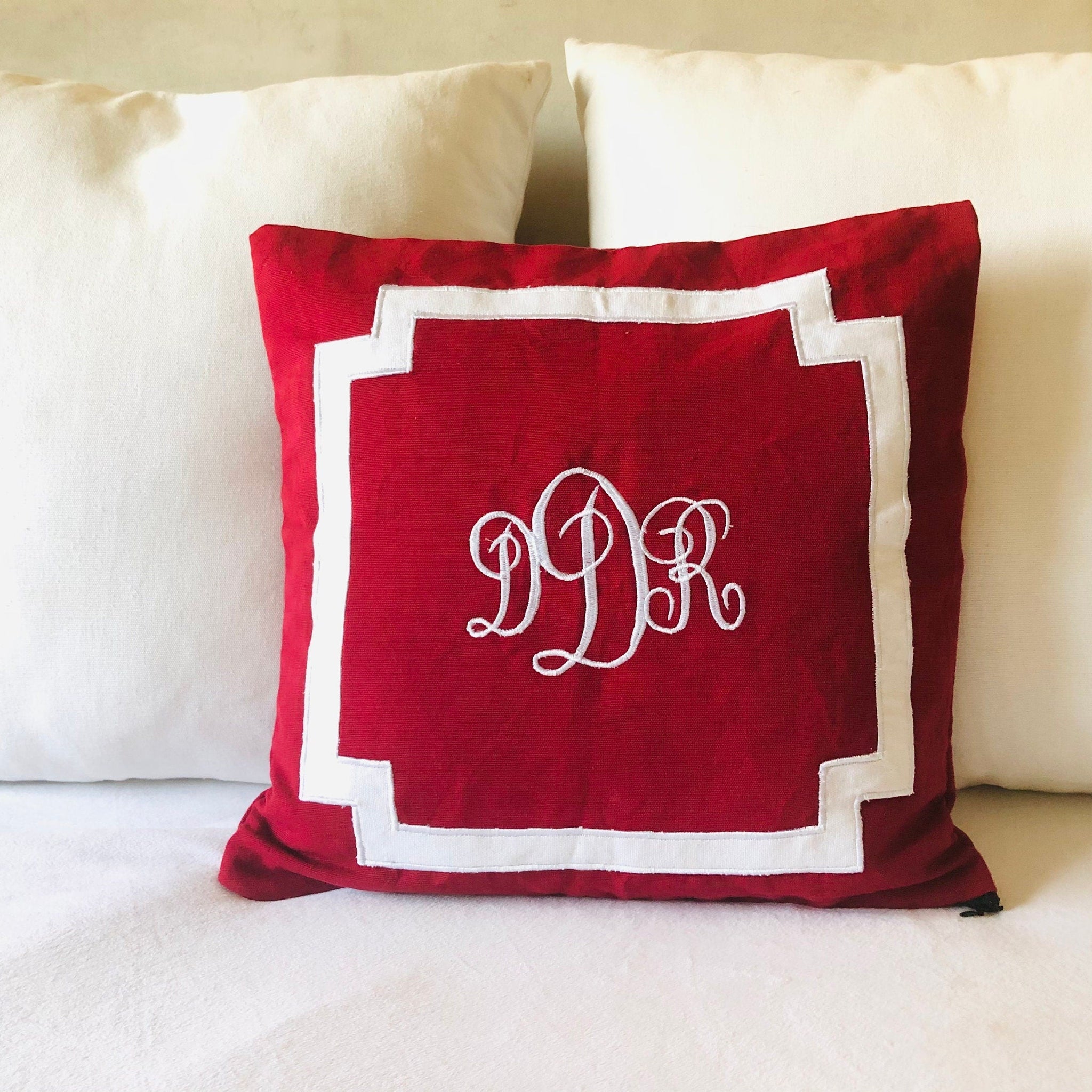 Monogrammed Square Throw Pillows, Unique Sofa Pillows