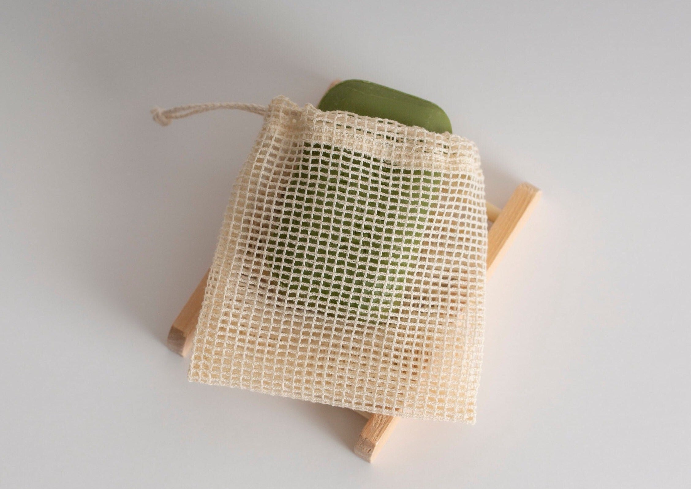 French Pink Clay Soap Bar + Soap Pouch Combo