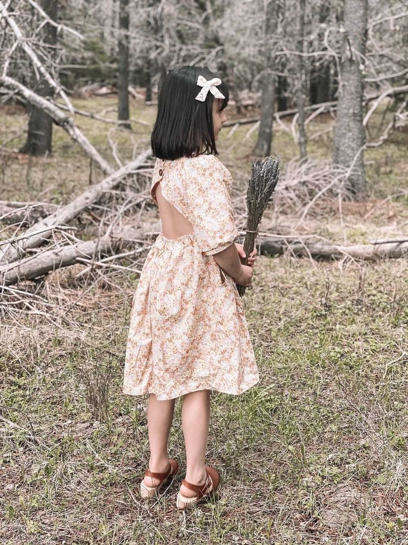 Linen Girl's Summer Dress. Made in Canada by Oakley Rae Handmade