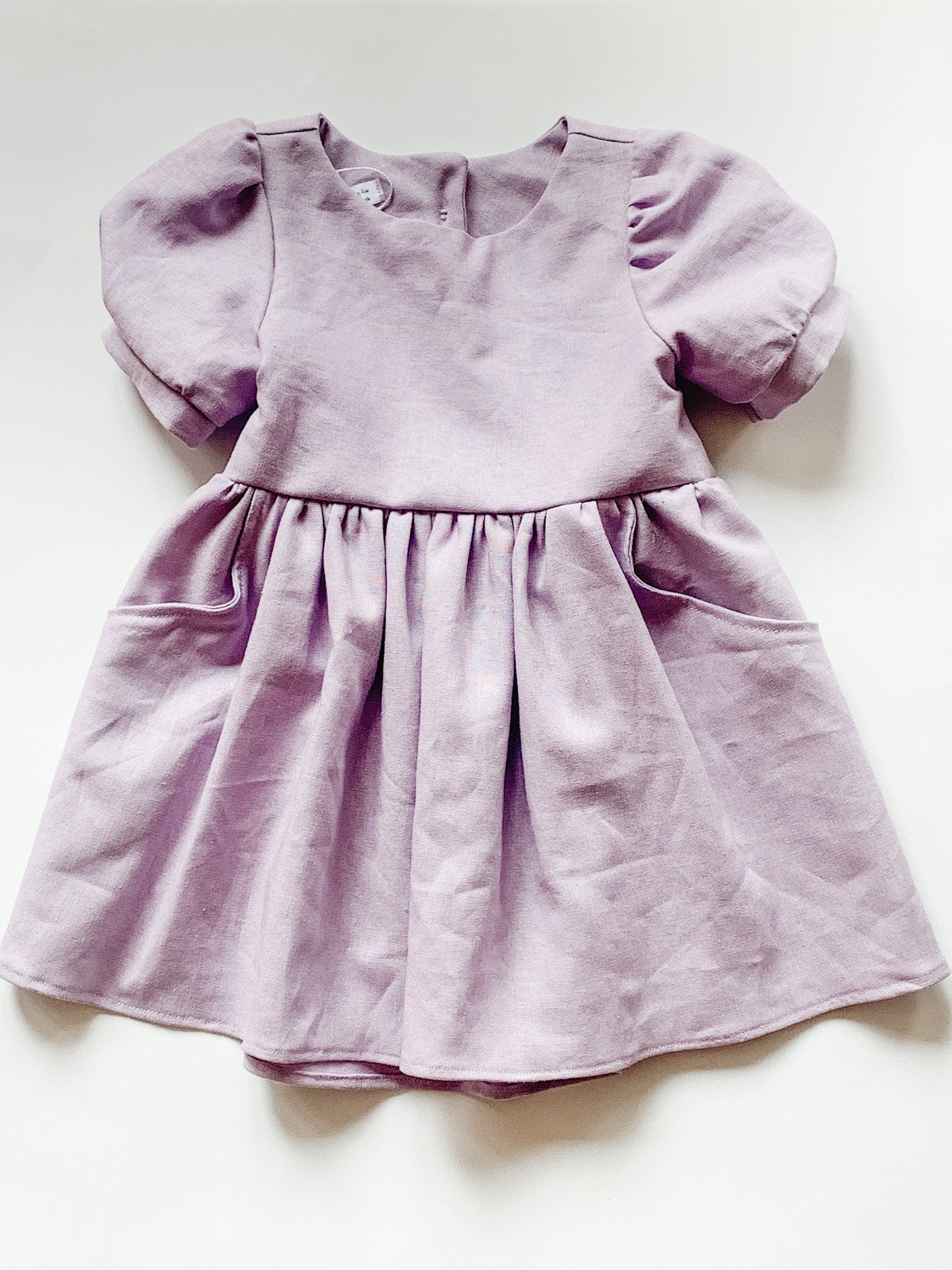 Linen Girl's Summer Dress. Made in Canada by Oakley Rae Handmade