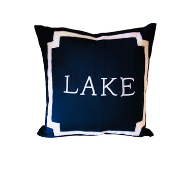 Lake Pillow, Beach House Accent Square Throw Pillows