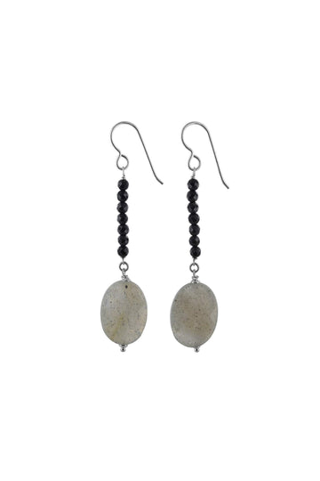 Labradorite, Black Onyx Earrings