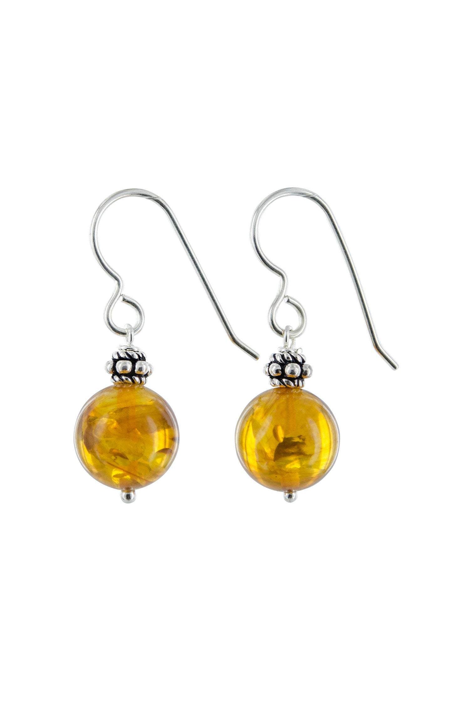 Amber Bead Dangle Earrings, Black Friday Deal
