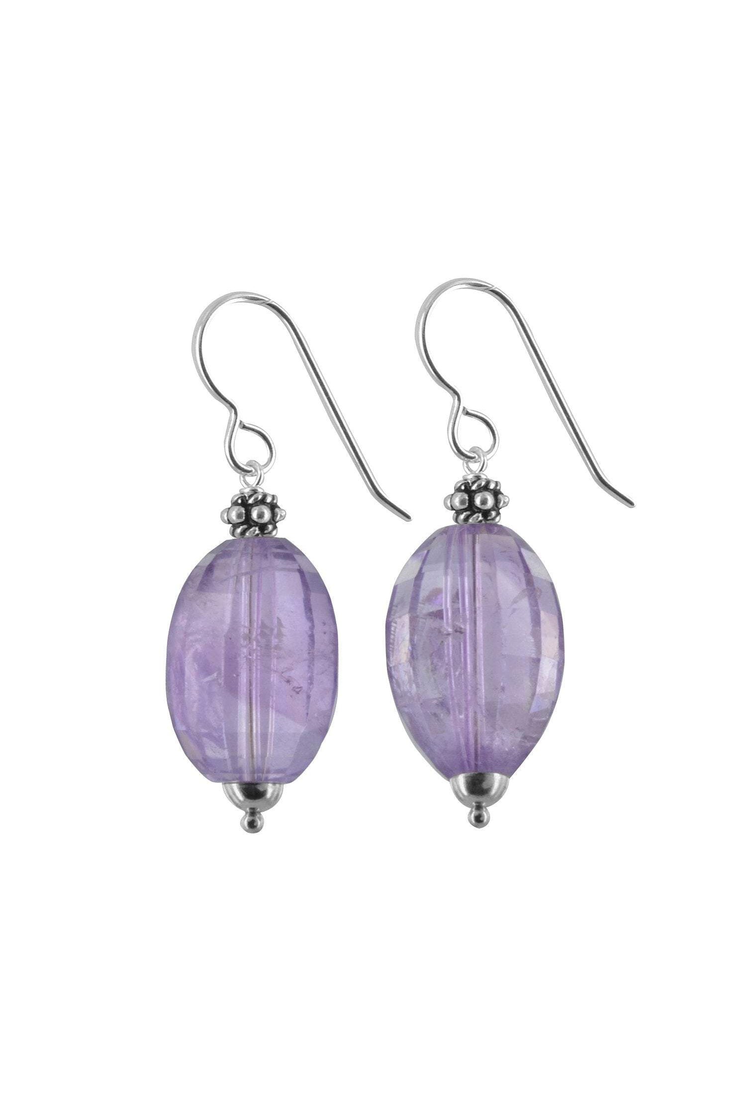Large Amethyst Dangle Earrings