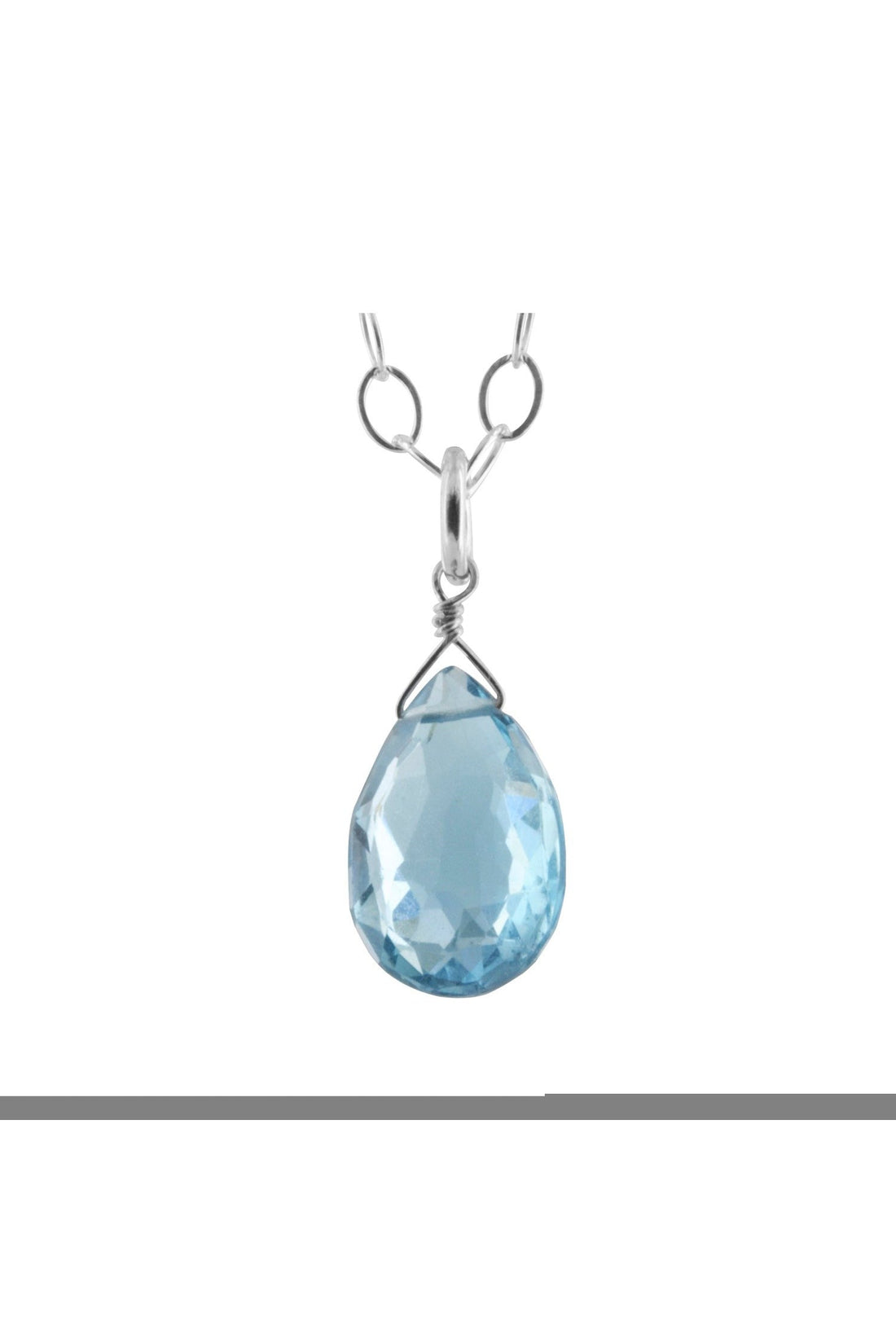 Blue Topaz Dainty Necklace, December Birthstones