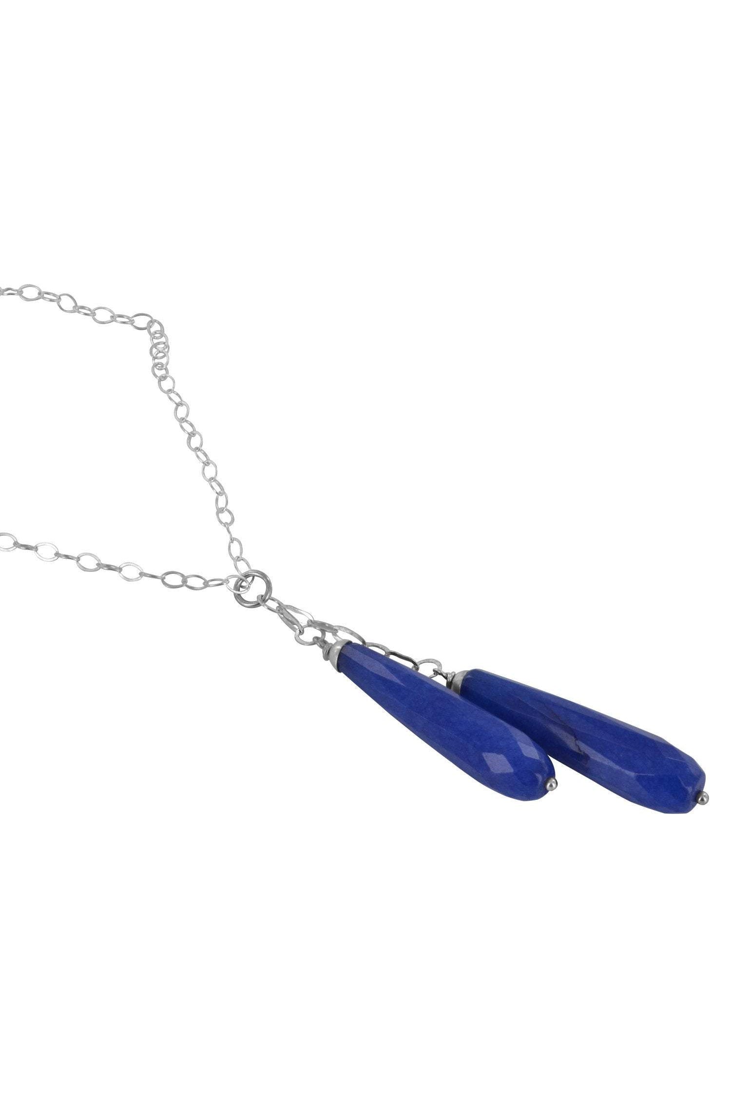 Dark Blue Jade Long Necklace