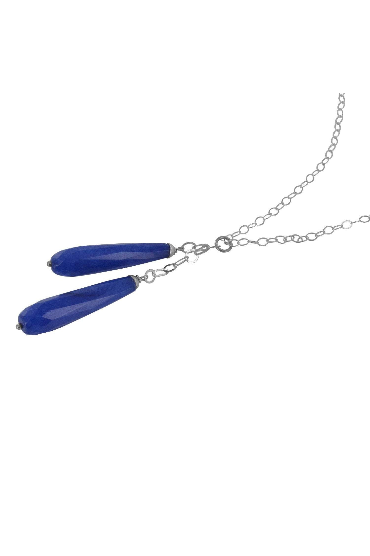 Dark Blue Jade Long Necklace