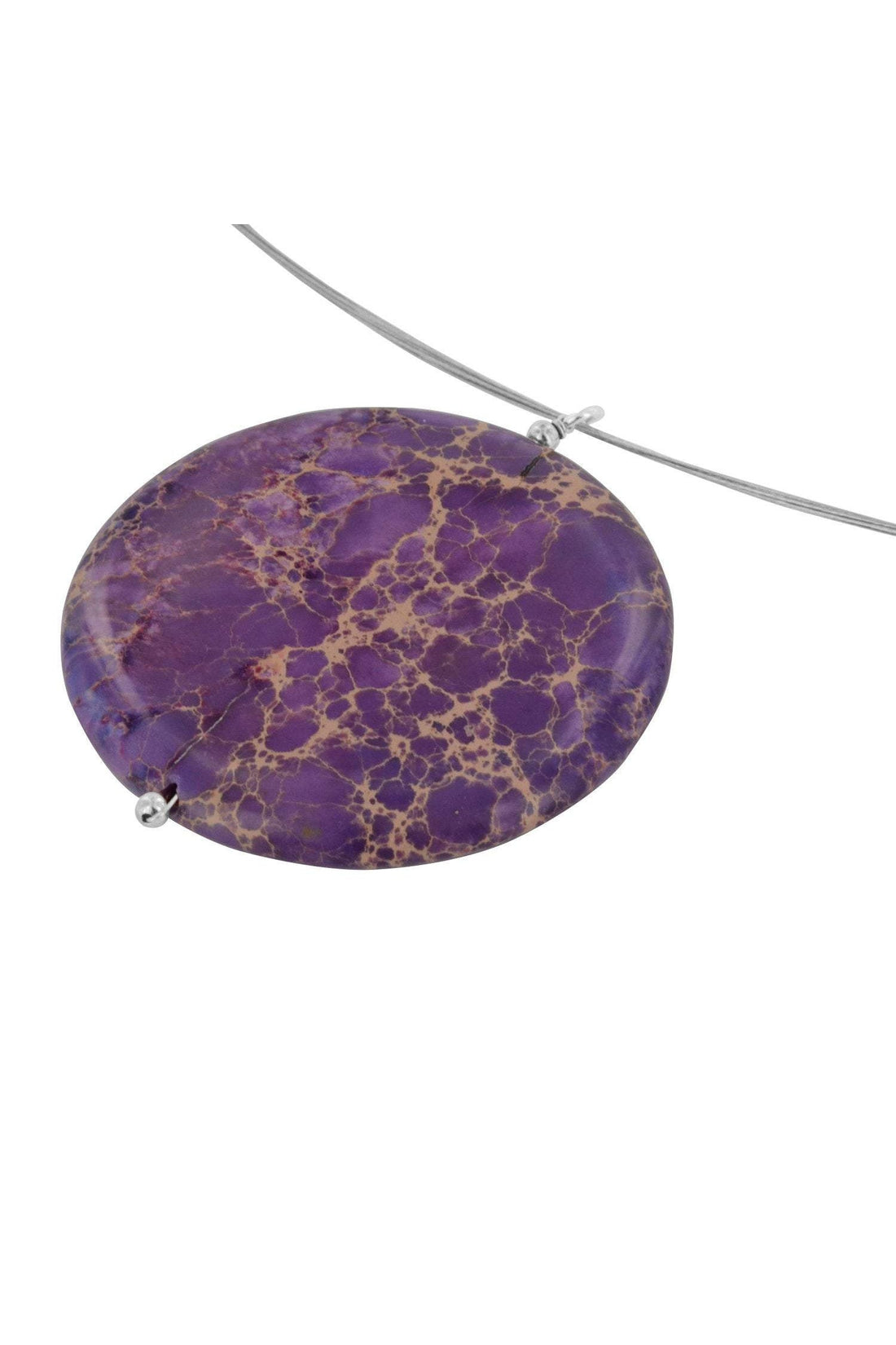 Large Purple Jasper Bold Gemstone Necklace