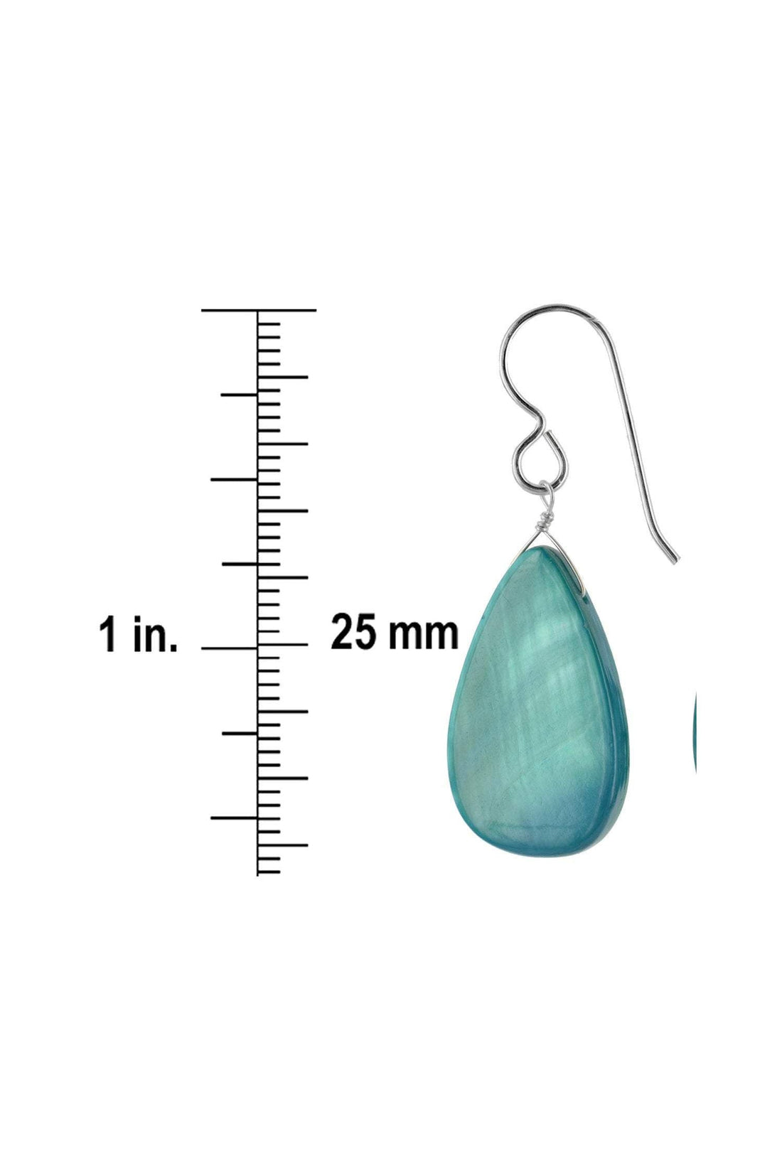 Light Blue Mother of Pearl Dangle Teardrop Earrings