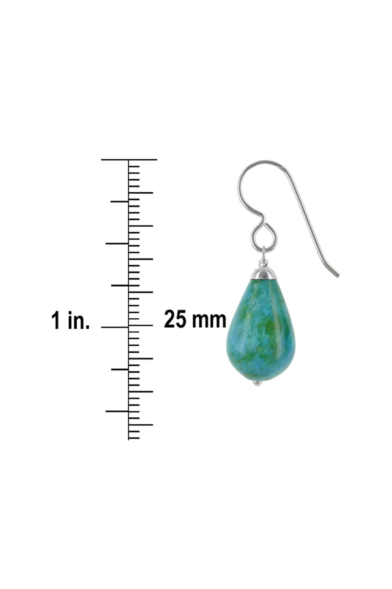 Blue Green Jasper Drop Earrings