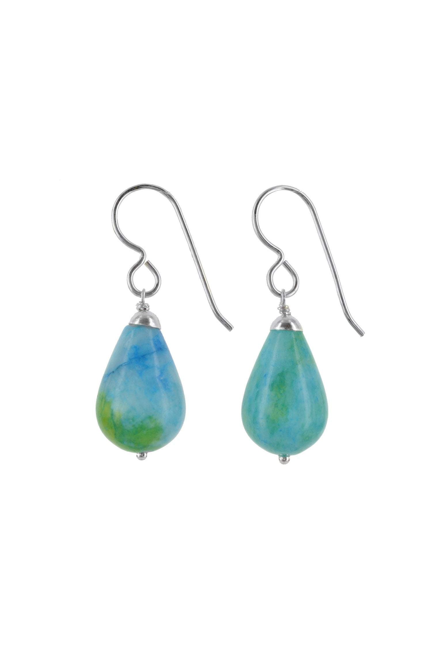 Blue Green Jasper Drop Earrings