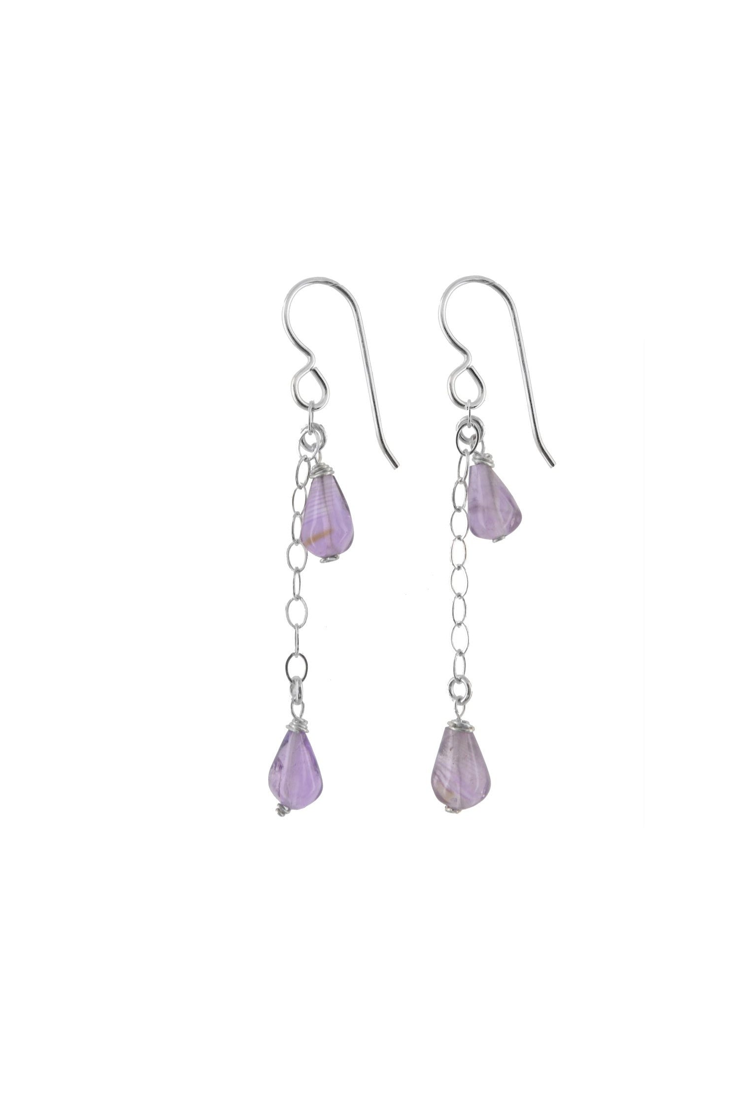 Pink Amethyst Long Earrings