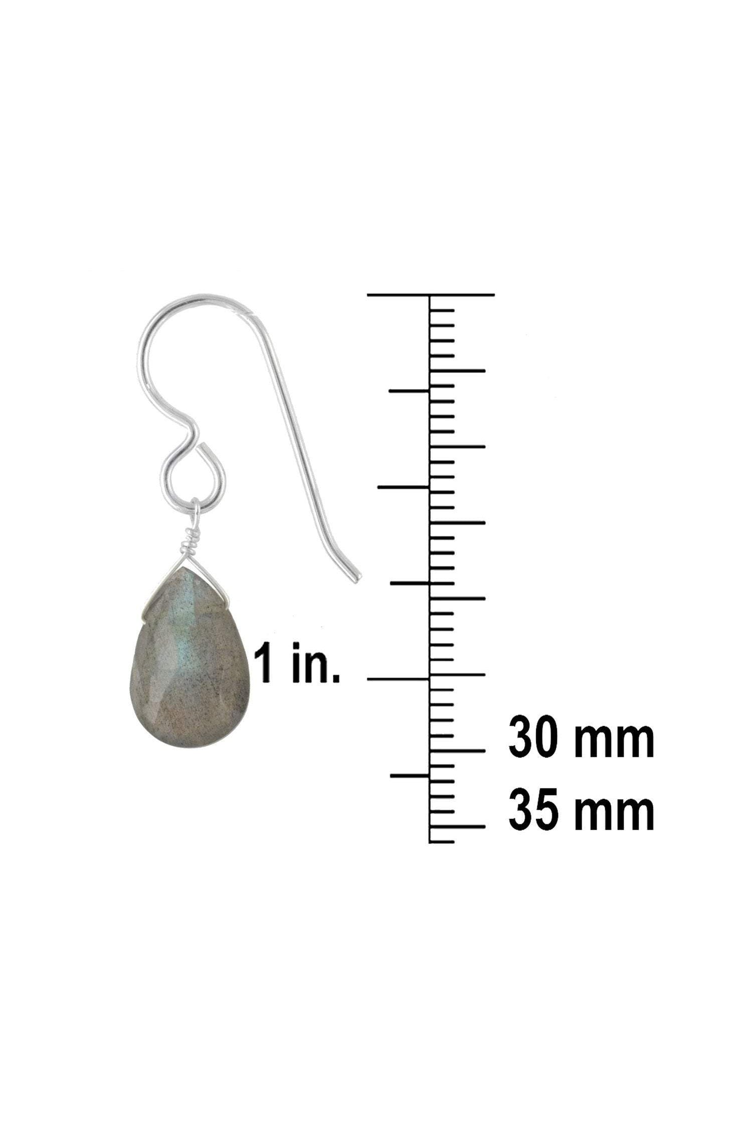 Minimalist Earrings, Labradorite Gemstones