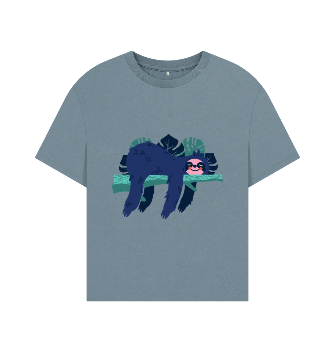 Take a Sloth Day! | Sloth T-Shirt in White, Natural, Black or Gray | Over-sized T-shirt