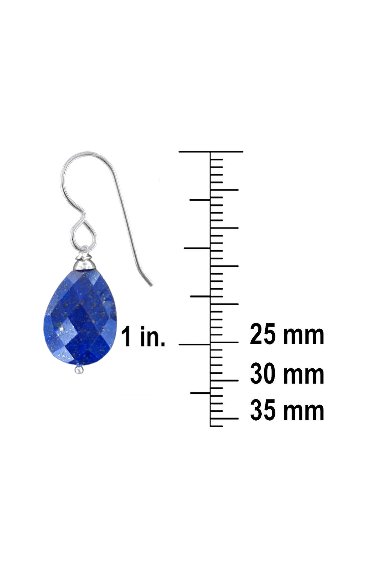 Navy Blue Lapiz Lazuli Dangle Silver Earrings