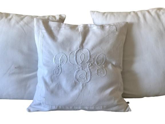 White Euros Shams Throw Pillows