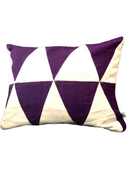 Upcycle Purple white Decor,  Purple Lumbar cotton pillows