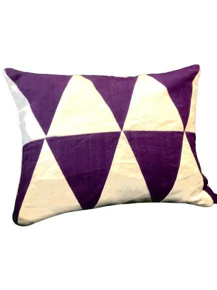 Upcycle Purple white Decor,  Purple Lumbar cotton pillows