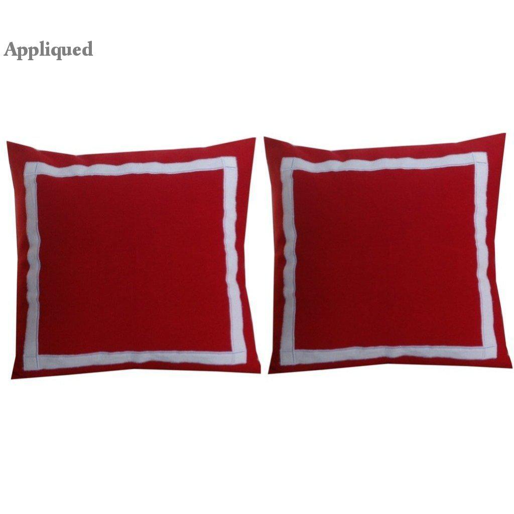 Red White Pillow Shams, Red Decorative Pillows
