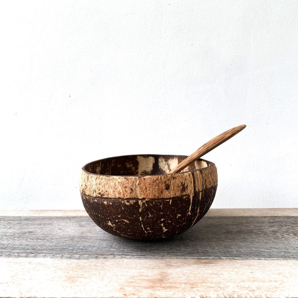Coconut Shell Bowls + Cutlery Set | Biodegradable Kitchenware