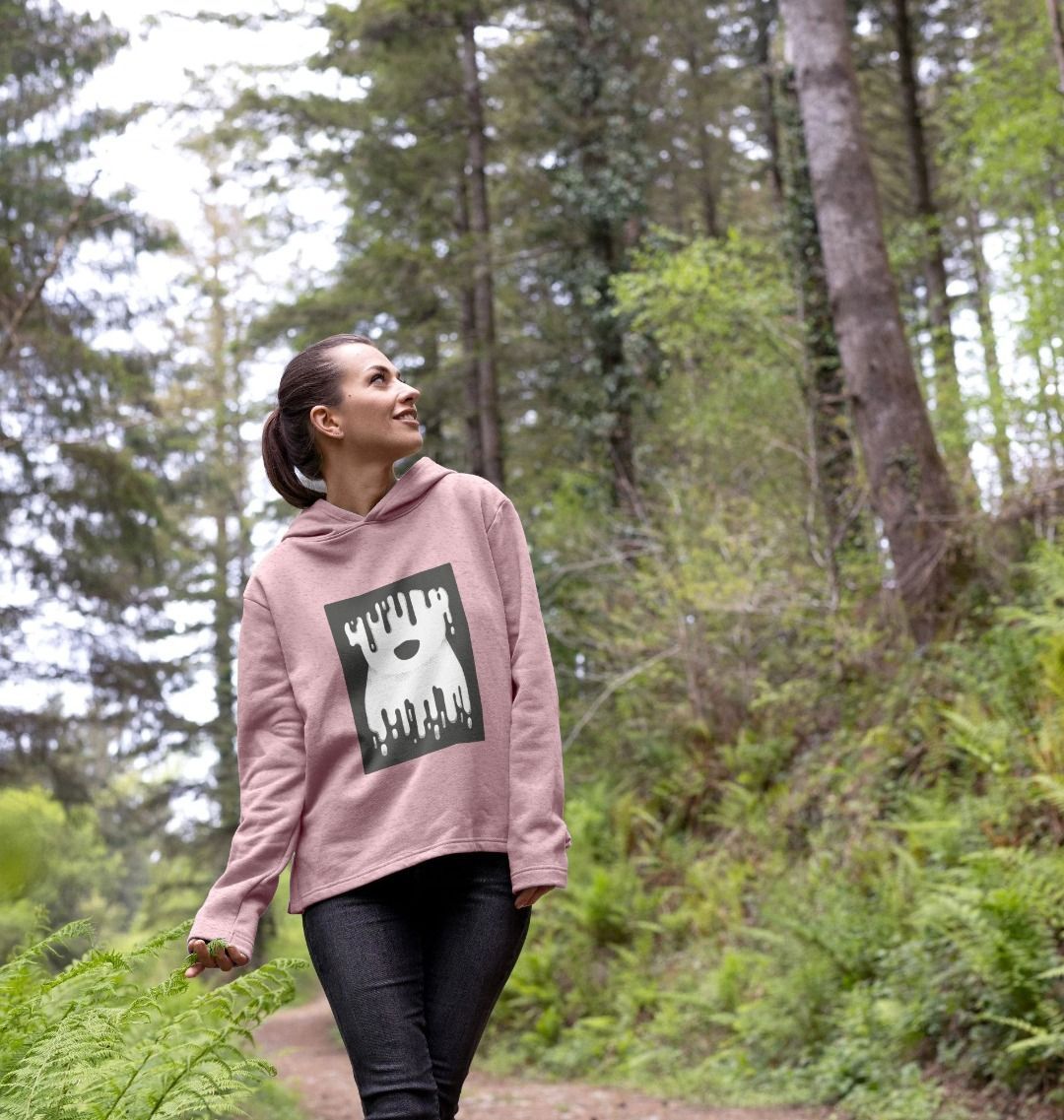 "Act Now" - Polar Bear Women's Cotton Hoodie in Black or Pink