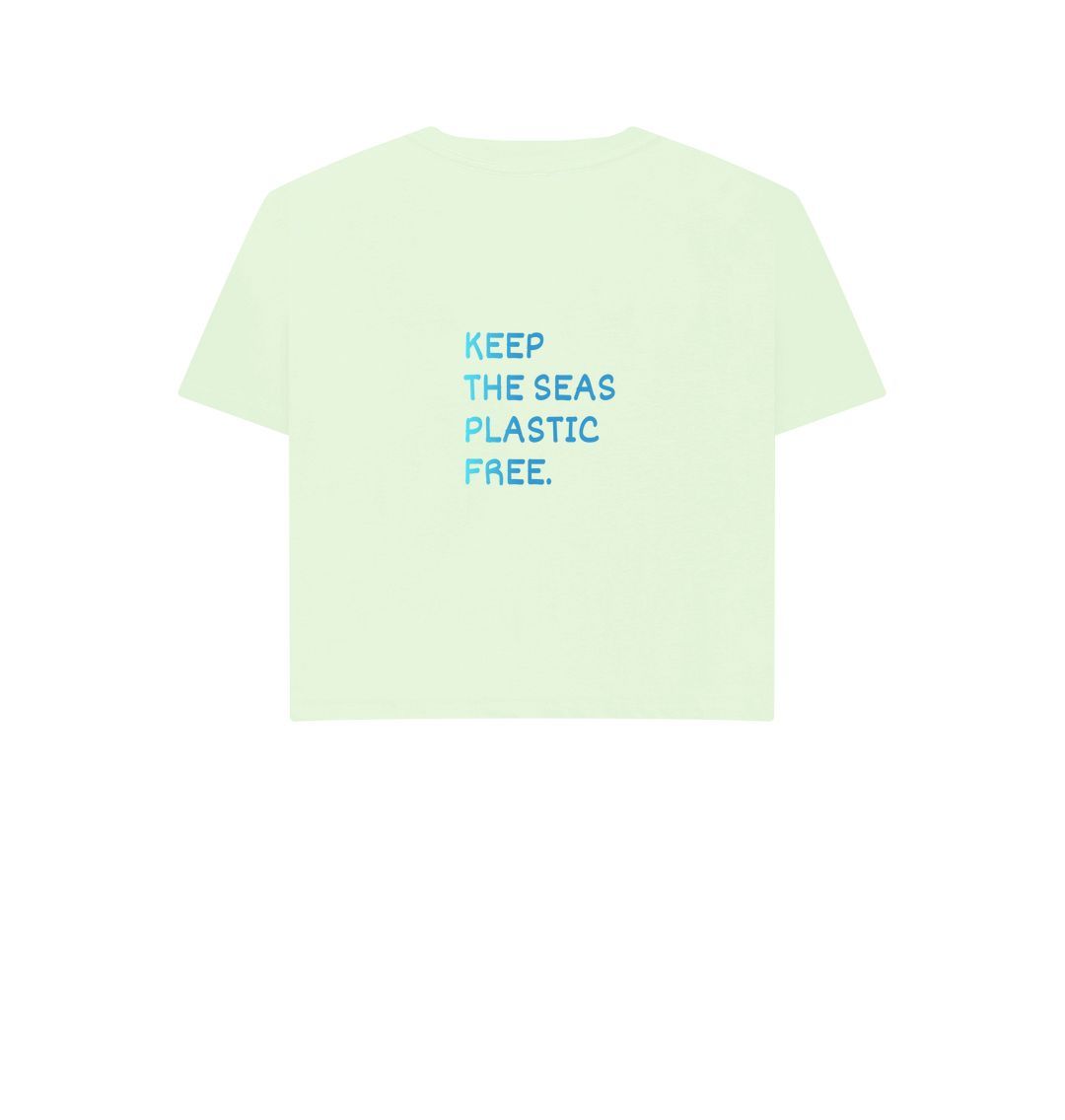 "Keep the Seas Plastic Free" Crop Top for Women & Girls | Organic Fairtrade Cotton