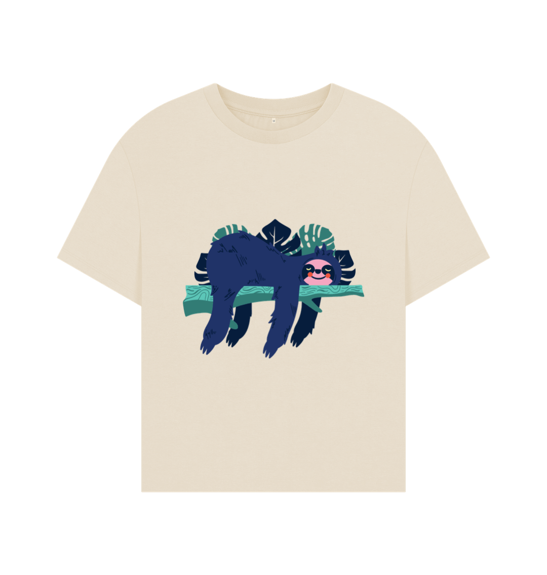 Take a Sloth Day! | Sloth T-Shirt in White, Natural, Black or Gray | Over-sized T-shirt