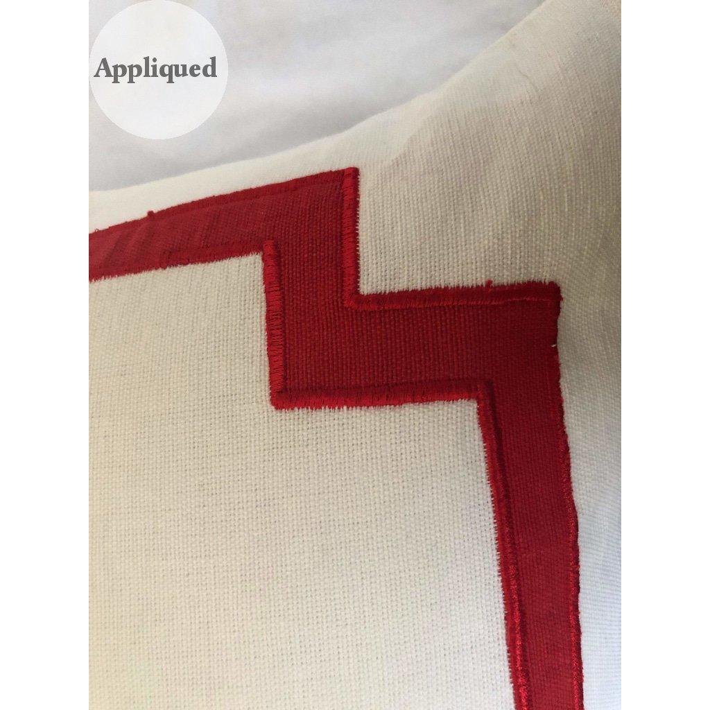 Trim Pillows for Bedroom, White Red Decorative Pillows