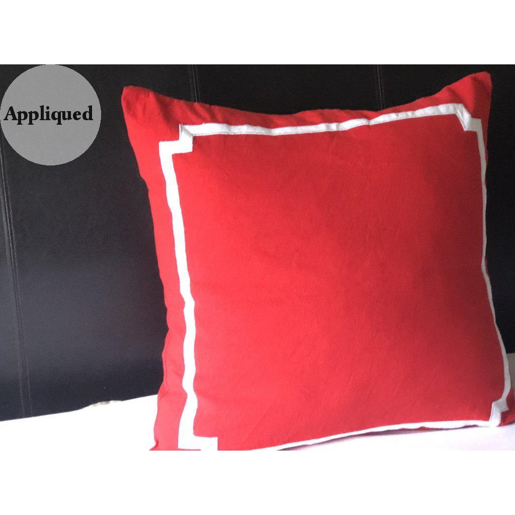 Trim Pillows for Bedroom, White Red Decorative Pillows