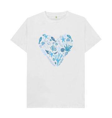 White T-shirt for Women & Girls | Heart & Ocean Life T-shirt