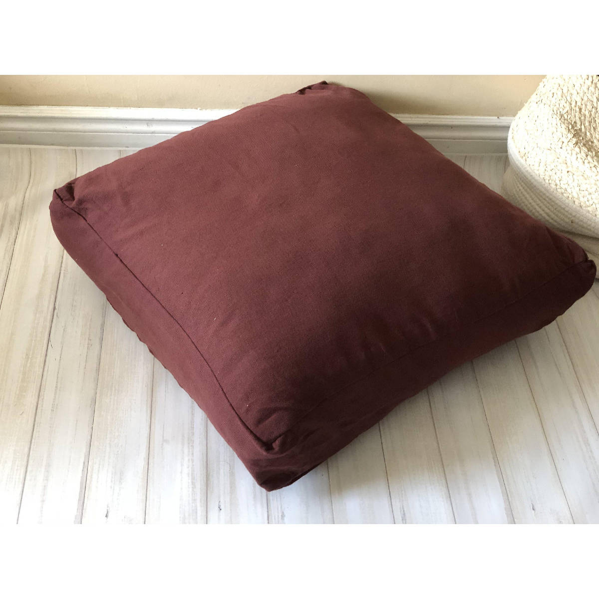 Boxed Edge Square Floor Pillow Cover